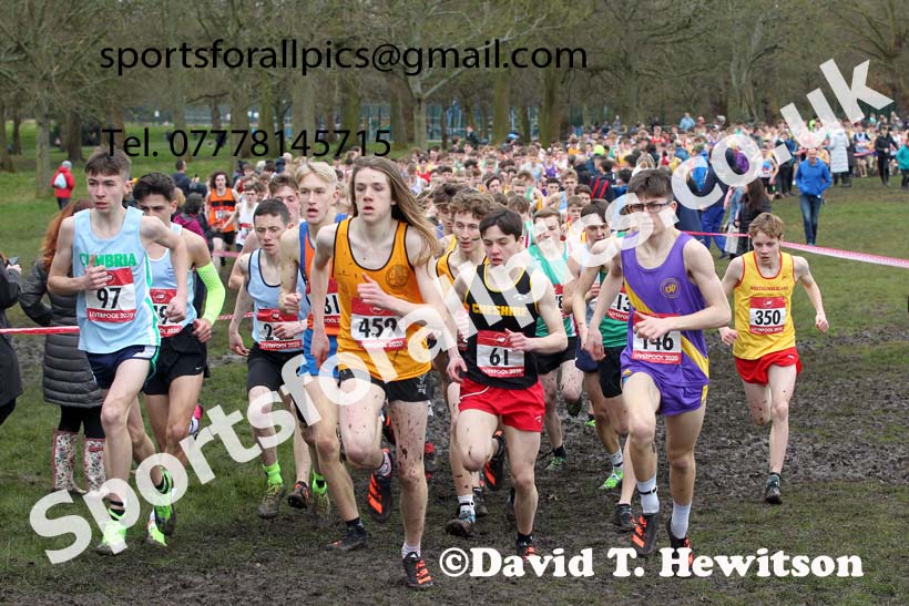 Intermediate boys, 2020 New Balance English Schools Champs., Sefton Park, Liverpool. Photo: David T. Hewitson/Sports for All Pics